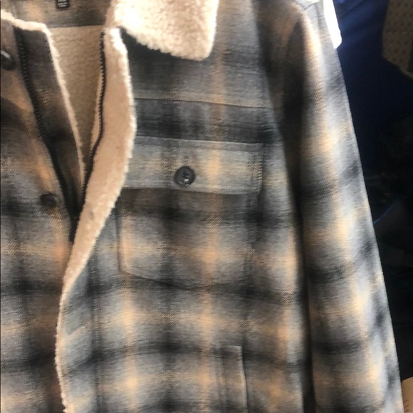 Lucky Brand Blue and Tan Heavy Duty Faux Fur lined Jacket - Picture 3 of 7